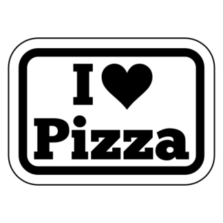 I Love Pizza Sticker (Black)